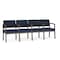 Lesro Lenox Steel 4 Seat Tandem Seating Metal Frame, Bronze, RF Blueberry Back, MD Ink Seat LS4103 - alternate 1